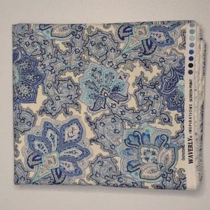 Fabric by Waverly 2 X 1.2 yards Blue Paisley